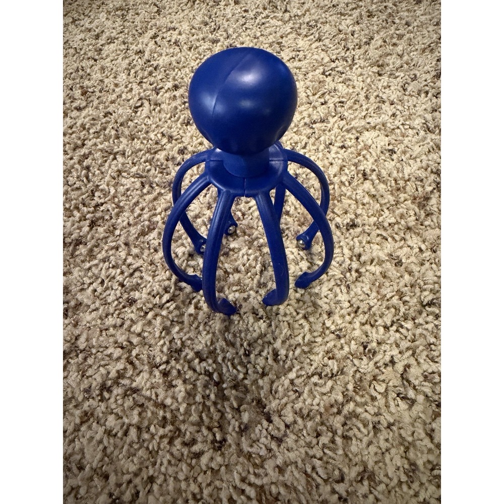 Blue Scalp Massager- Plastic, steel ball, Massage Head, Eight Legs